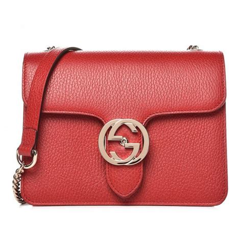 gucci crossbody red leather|Gucci black leather crossbody bag.